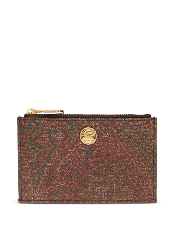 ETRO ペイズリーパターン カードケース | ブラウン | FARFETCH JP