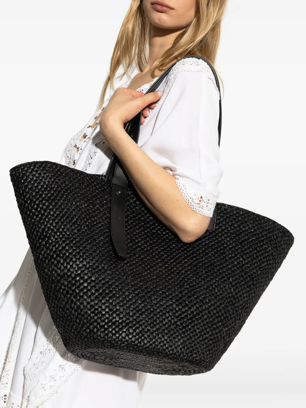 LIE STUDIO Bianca tote bag - Zwart