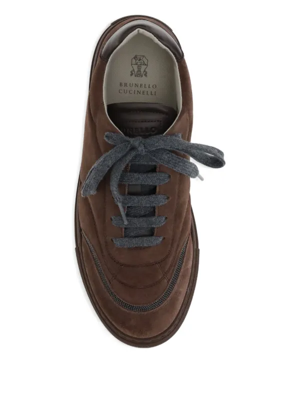 _ Ｌ'ｉｌｙ_ Brunello Cucinelli Monili-chain Leather Sneakers | Black