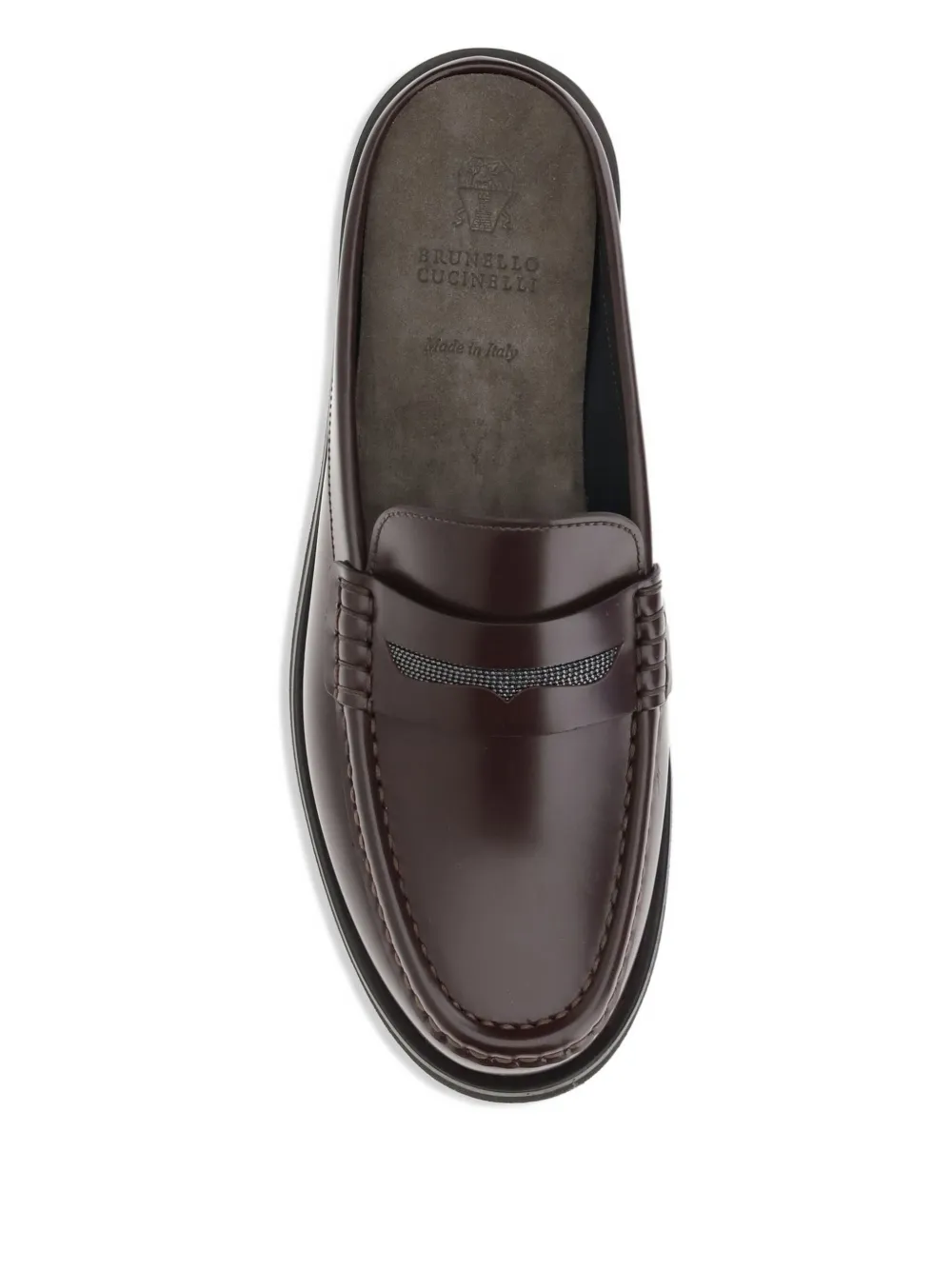 Brunello Cucinelli horsebit jewel-embellished mules Brown