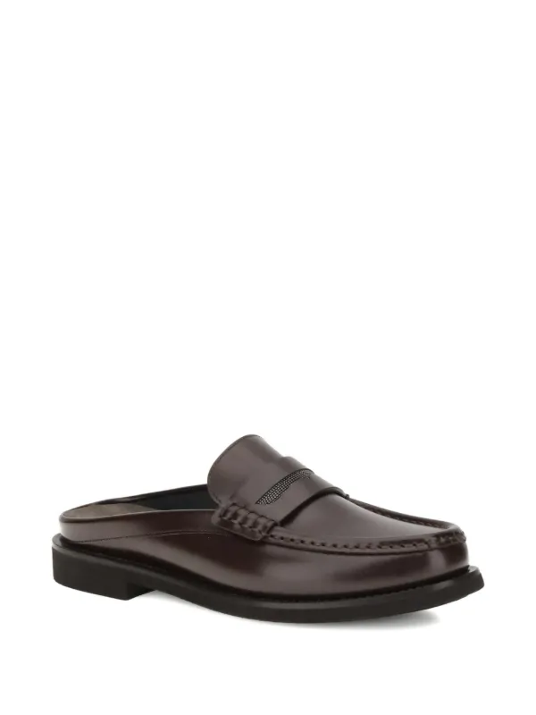 GG レザートリム ミュール Brunello Cucinelli ホースビット ビジュートリム ミュール