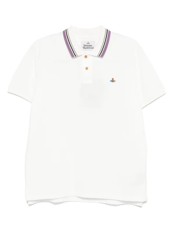 Vivienne Westwood Orb-embroidered Polo Shirt White FARFETCH IN