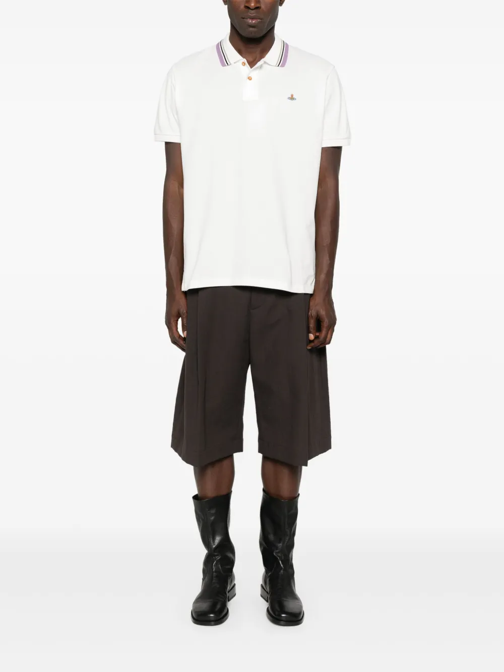 Vivienne Westwood Orb-embroidered polo shirt - Wit