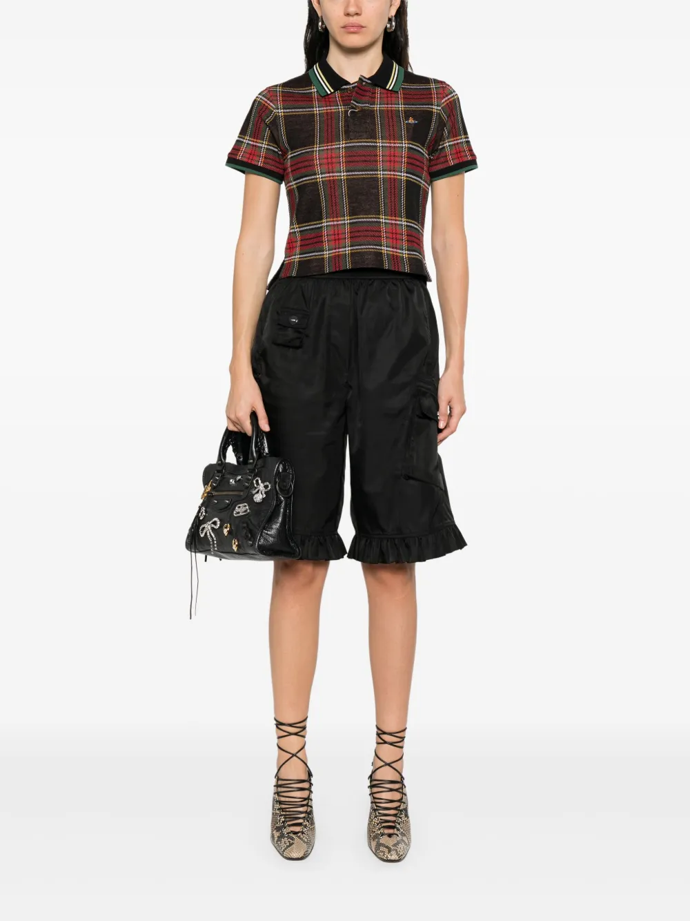 Vivienne Westwood check-print polo top - Rood
