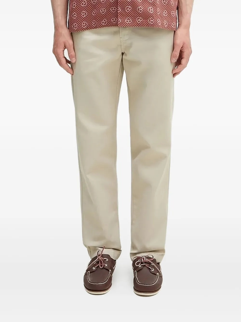 Carhartt WIP logo-patch straight-leg trousers Beige