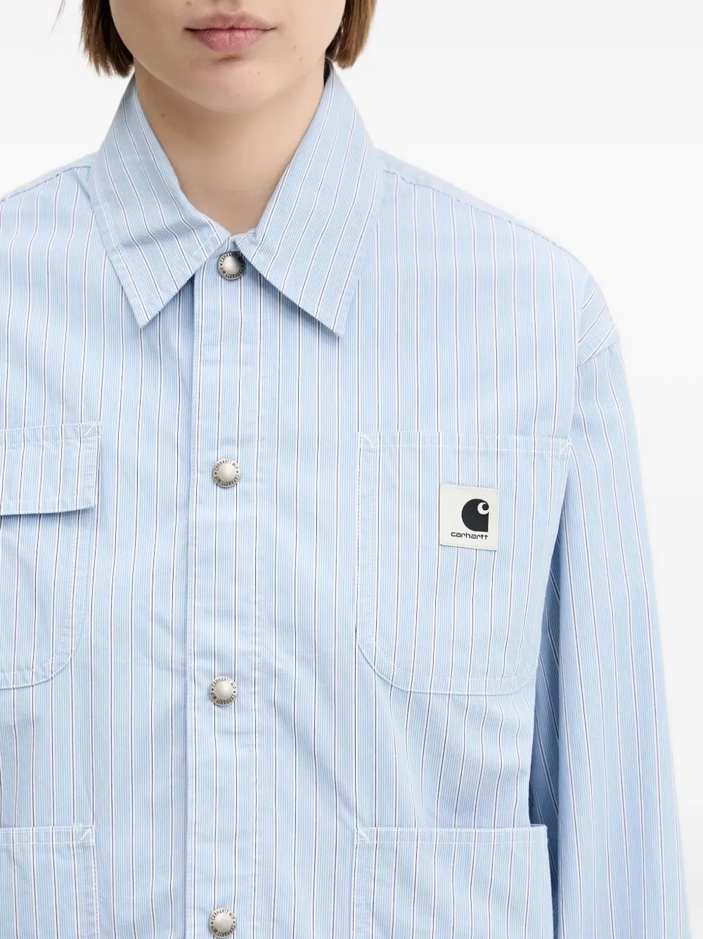 Carhartt Nota Shirt Stripe-pattern Jacket In Blue