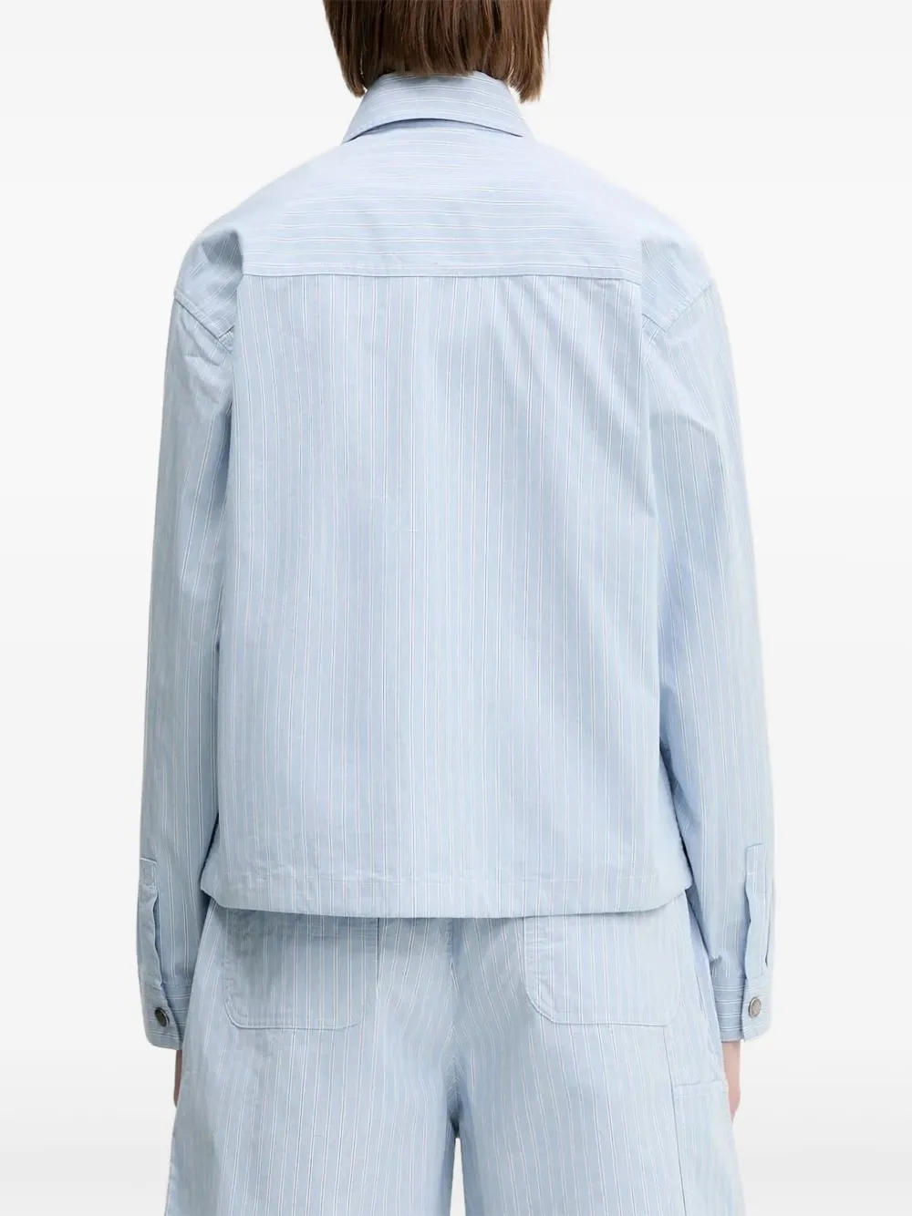 Carhartt Nota Shirt Stripe-pattern Jacket In Blue
