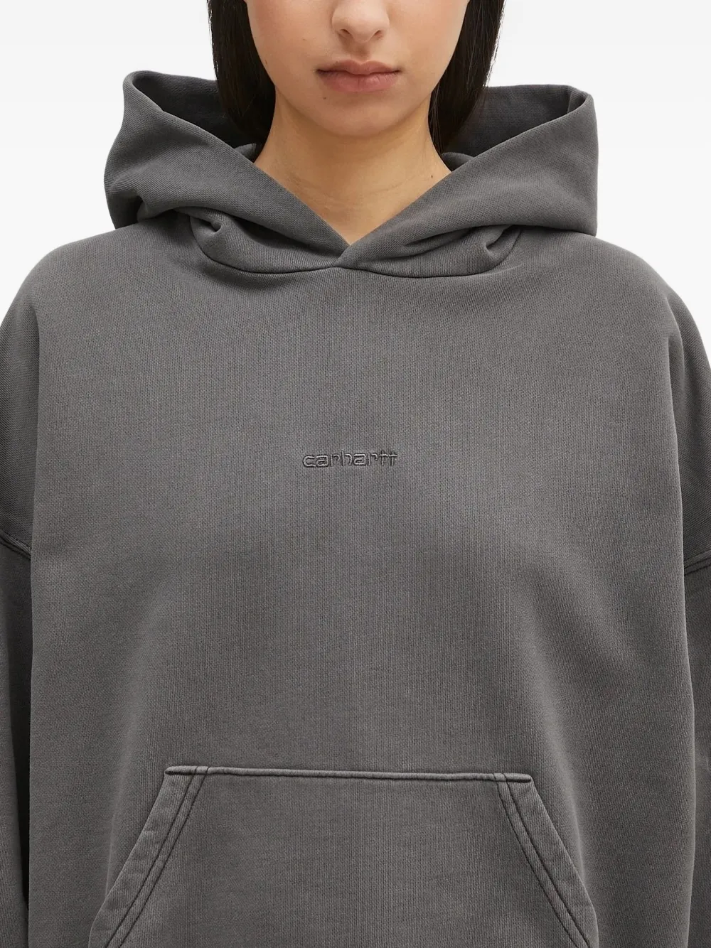 Carhartt WIP Benton hoodie met geborduurd logo Grijs