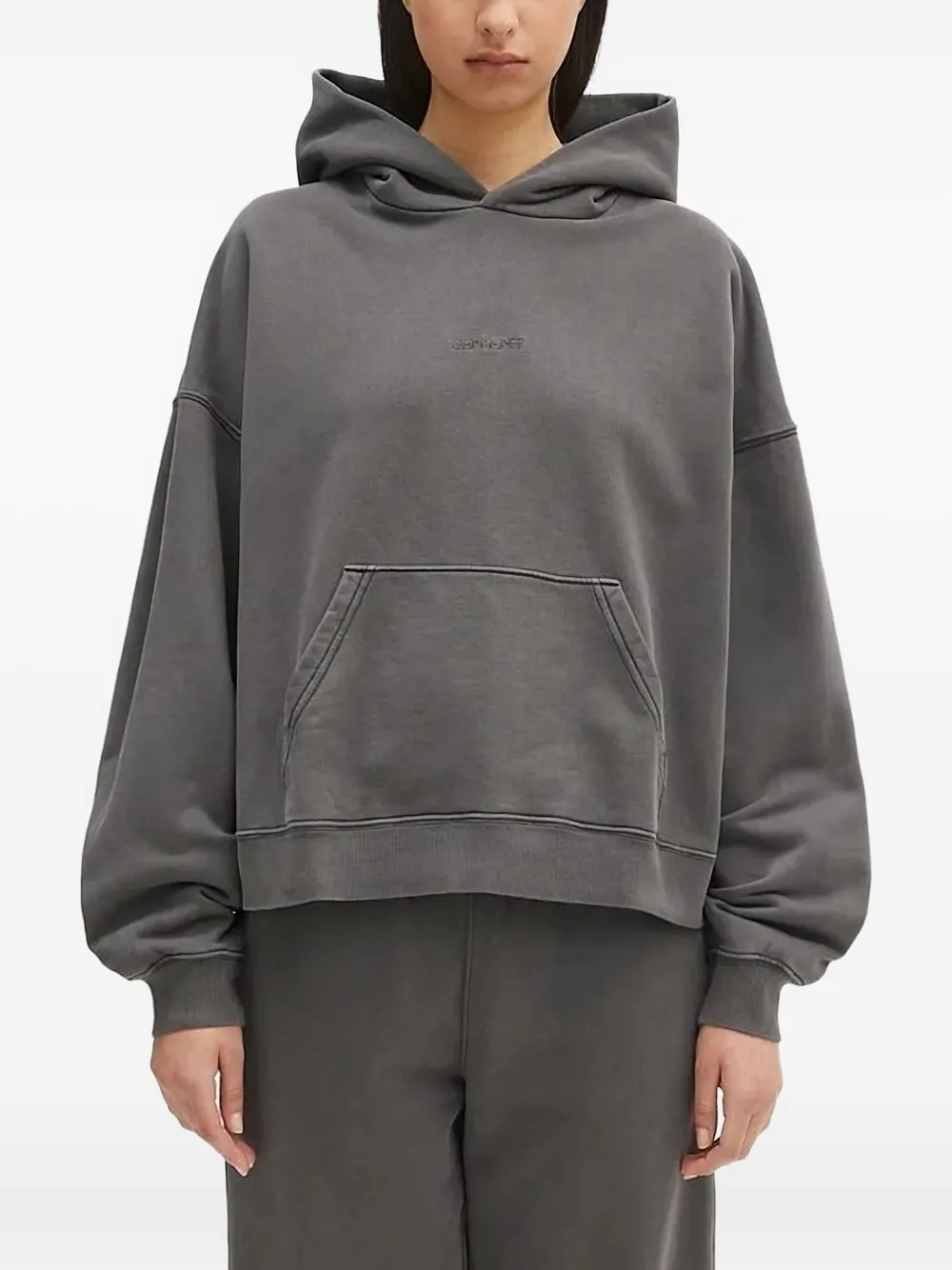 Carhartt WIP Benton hoodie met geborduurd logo Grijs