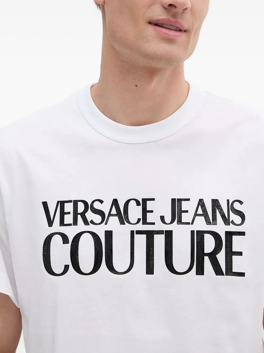 Versace Jeans Couture T-shirt met logoprint Wit
