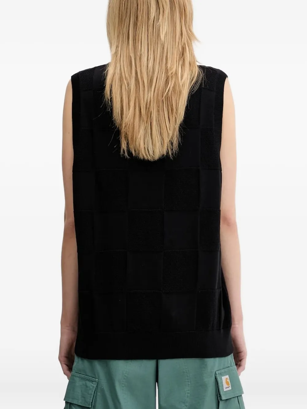 Carhartt Square-pattern Sleeveless Vest In Black