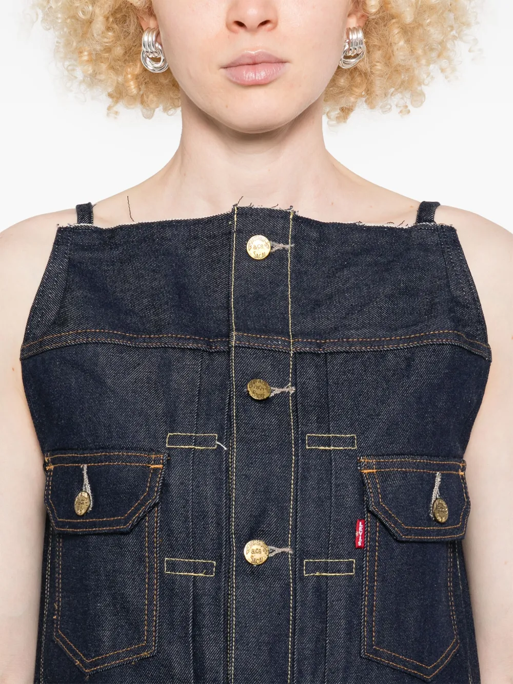 sacai Jumpsuit met wijde pijpen Blauw