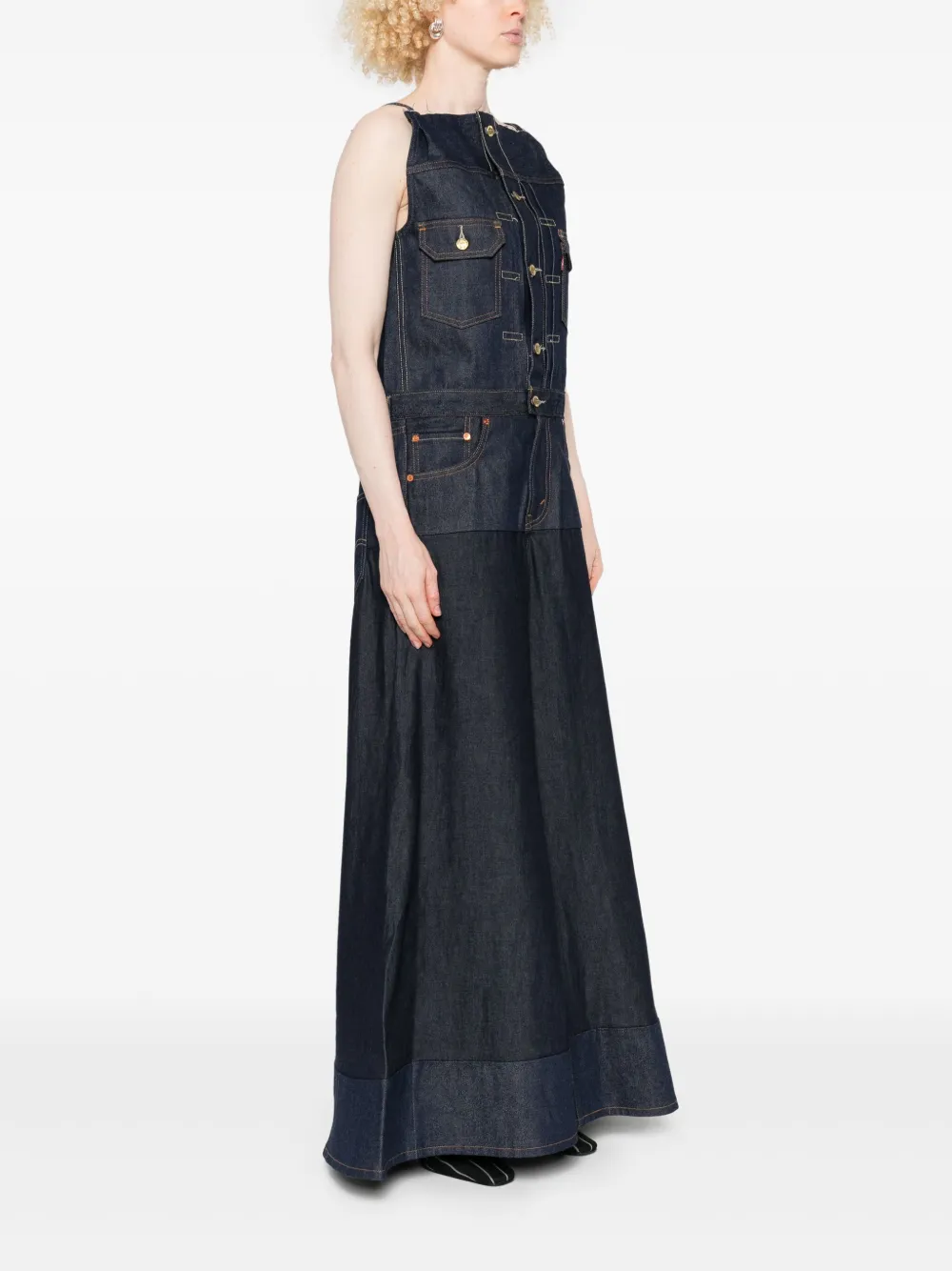 sacai Jumpsuit met wijde pijpen Blauw