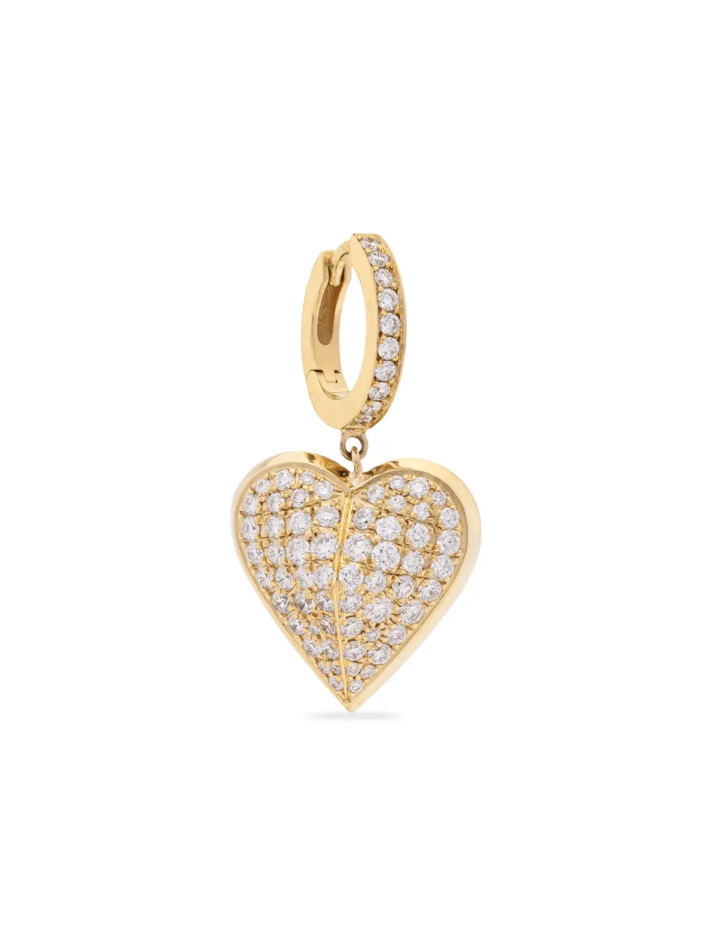 18K yellow gold diamond hoop earring
