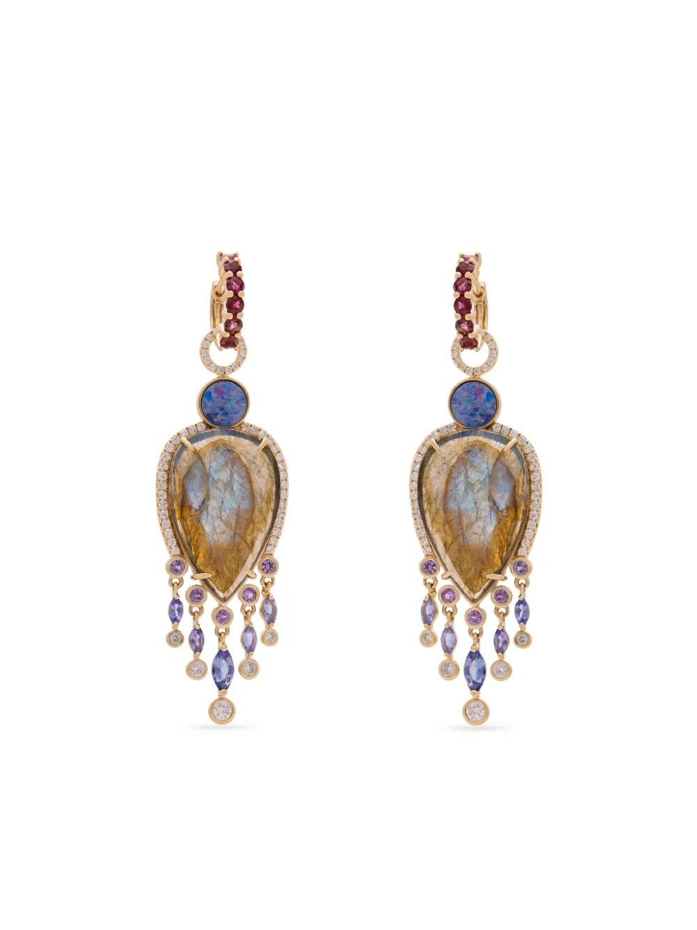 Eden Presley 14kt yellow gold labradorite drop earrings - ゴールドトーン Eden Presley 14kt yellow gold labradorite drop earrings - ゴールドトーン