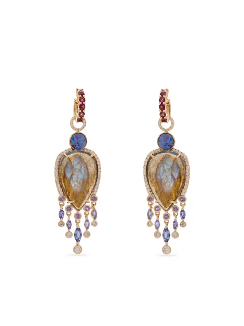 Eden Presley 14kt yellow gold labradorite drop earrings
