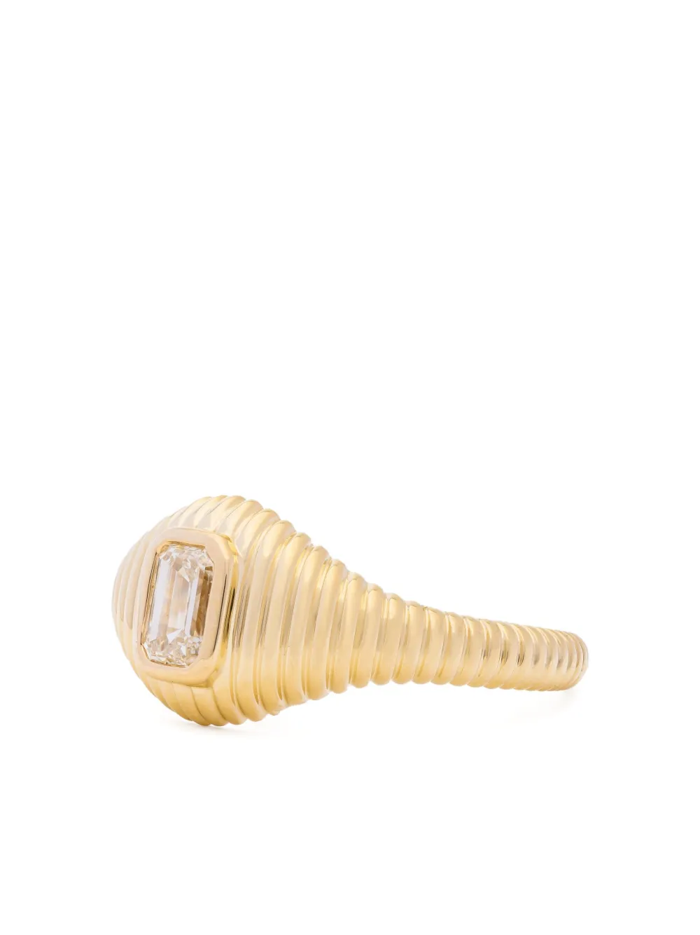Ouf! 14K yellow gold Flutted Signet ring | Fine Jewelry | Image 2