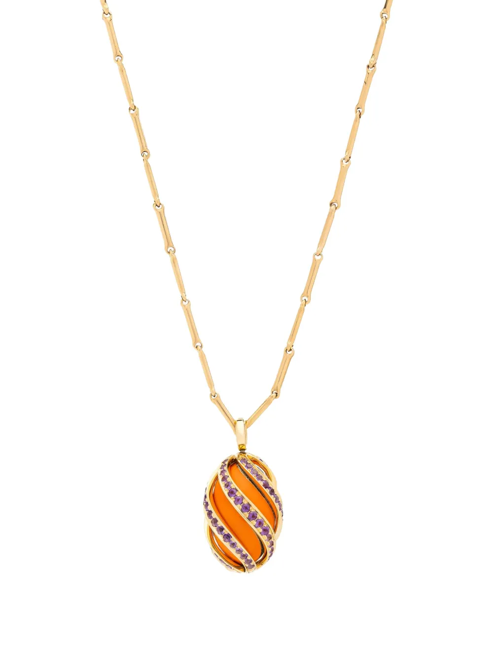Armiss 18kt yellow gold Uova amethyst necklace | Fine Jewelry | Image 2