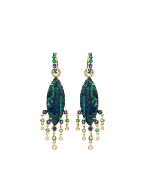 Eden Presley 14K yellow gold Malachite Azurite drop earrings