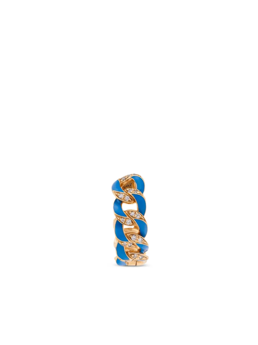 Lisa O 18K yellow gold Groumette diamond hoop earrings | Image 2
