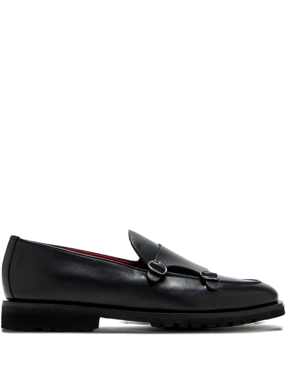 Barrett double-buckle leather monk shoes - Nero