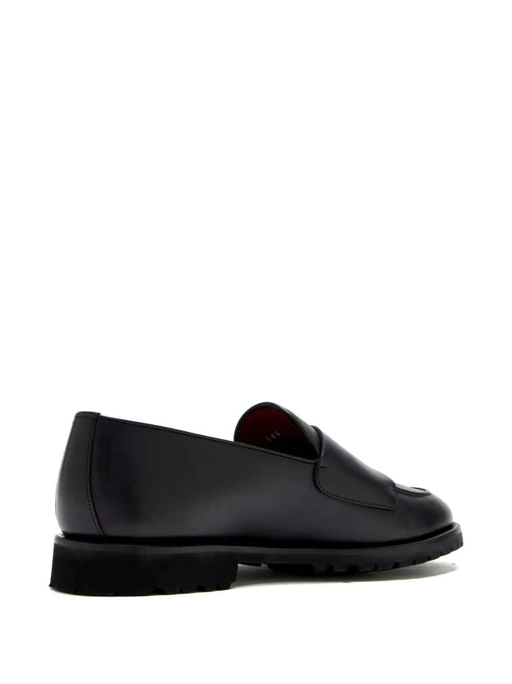 Barrett double-buckle leather monk shoes Black