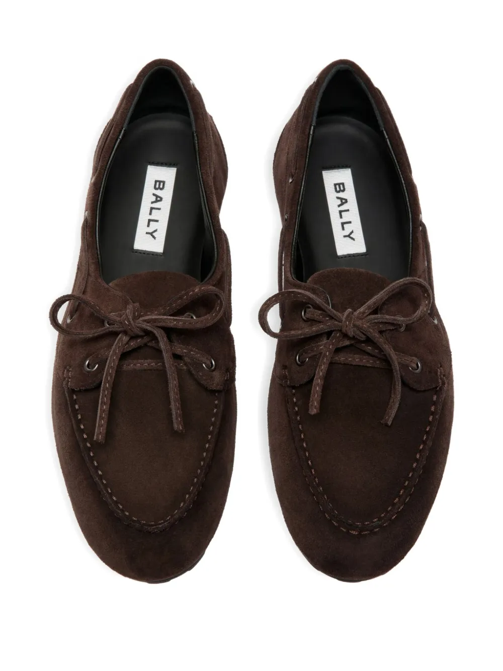 Bally Plume suede lace-up moccasins Brown