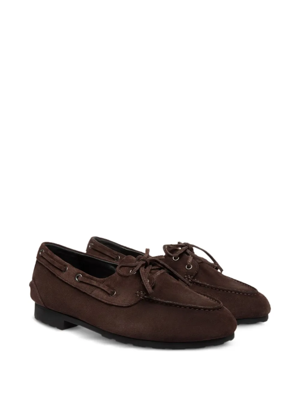 Bally Plume suede lace-up moccasins Brown
