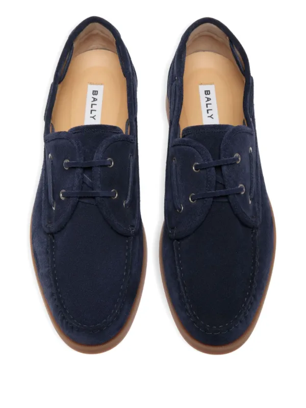 【美品】バリー デッキシューズ 23.5cm相当 黒×青ステッチ タッセル 本革 美品】バリー デッキシューズ 23.5cm相当 黒×青ステッチ