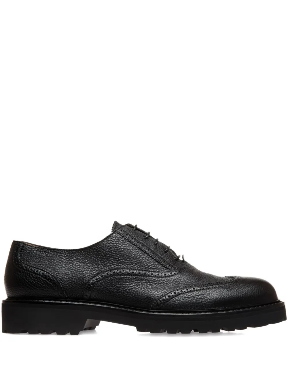 Bally grained-leather lace-up Oxford shoes Black