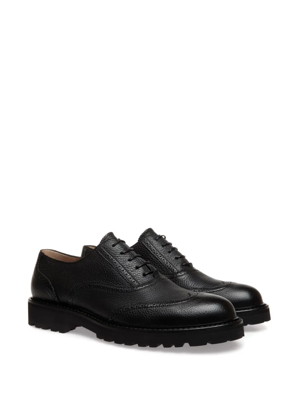 Bally grained-leather lace-up Oxford shoes Black