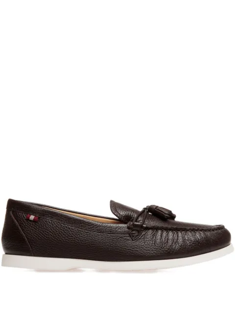 Bally Nelson tassel-embellished grained leather moccasins
