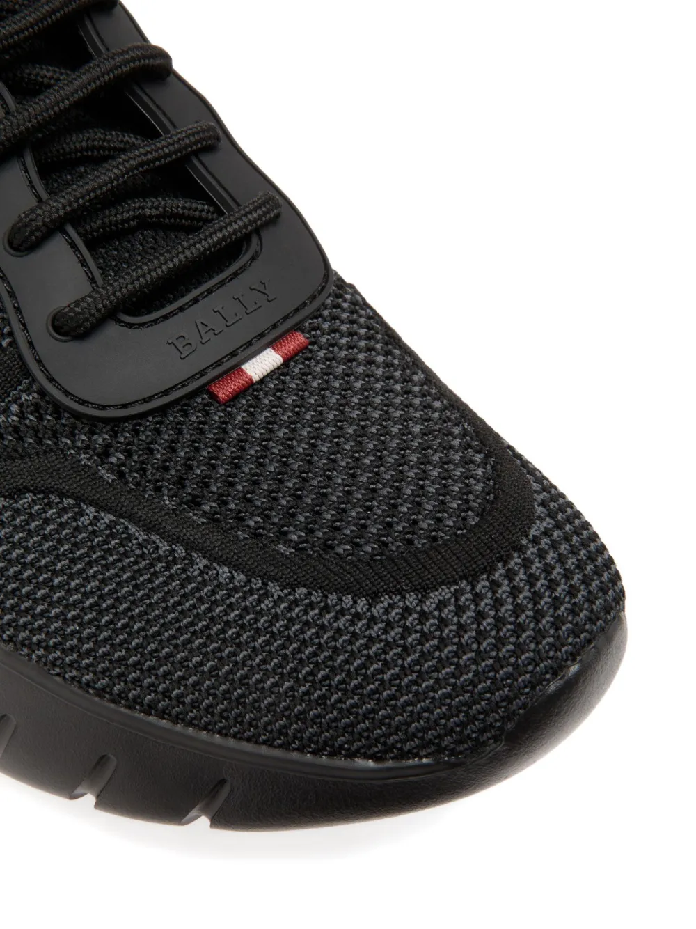 Bally ribbon-tab knit sneakers Black