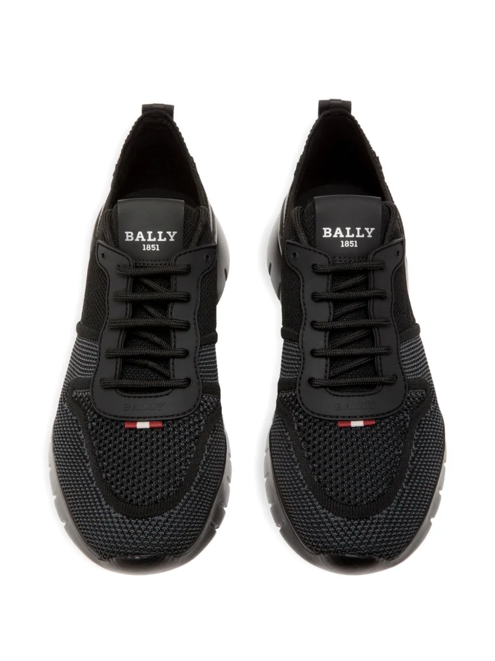 Bally ribbon-tab knit sneakers Black