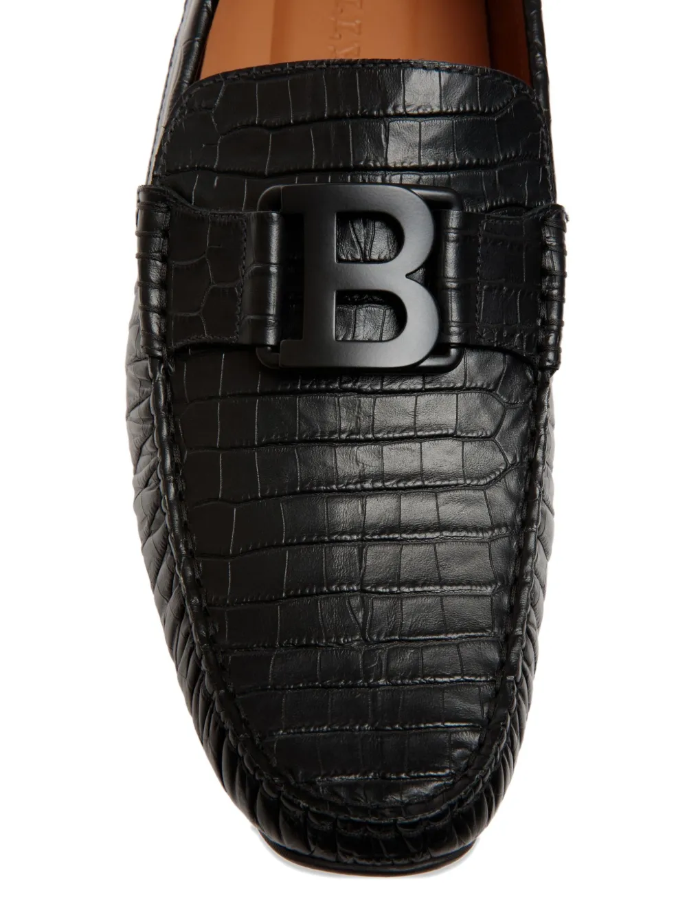 Bally Pilot Driver embossed-leather loafers Black