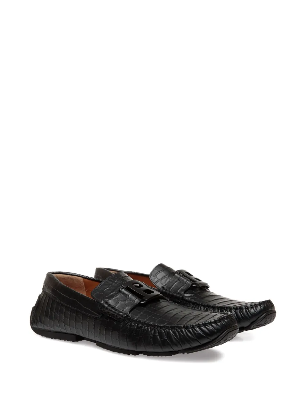 Bally Pilot Driver embossed-leather loafers Black