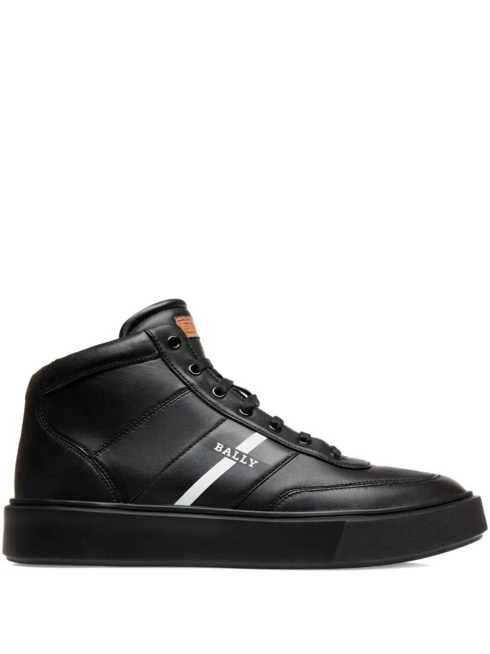 Bally leather striped hi-tops sneakers Black