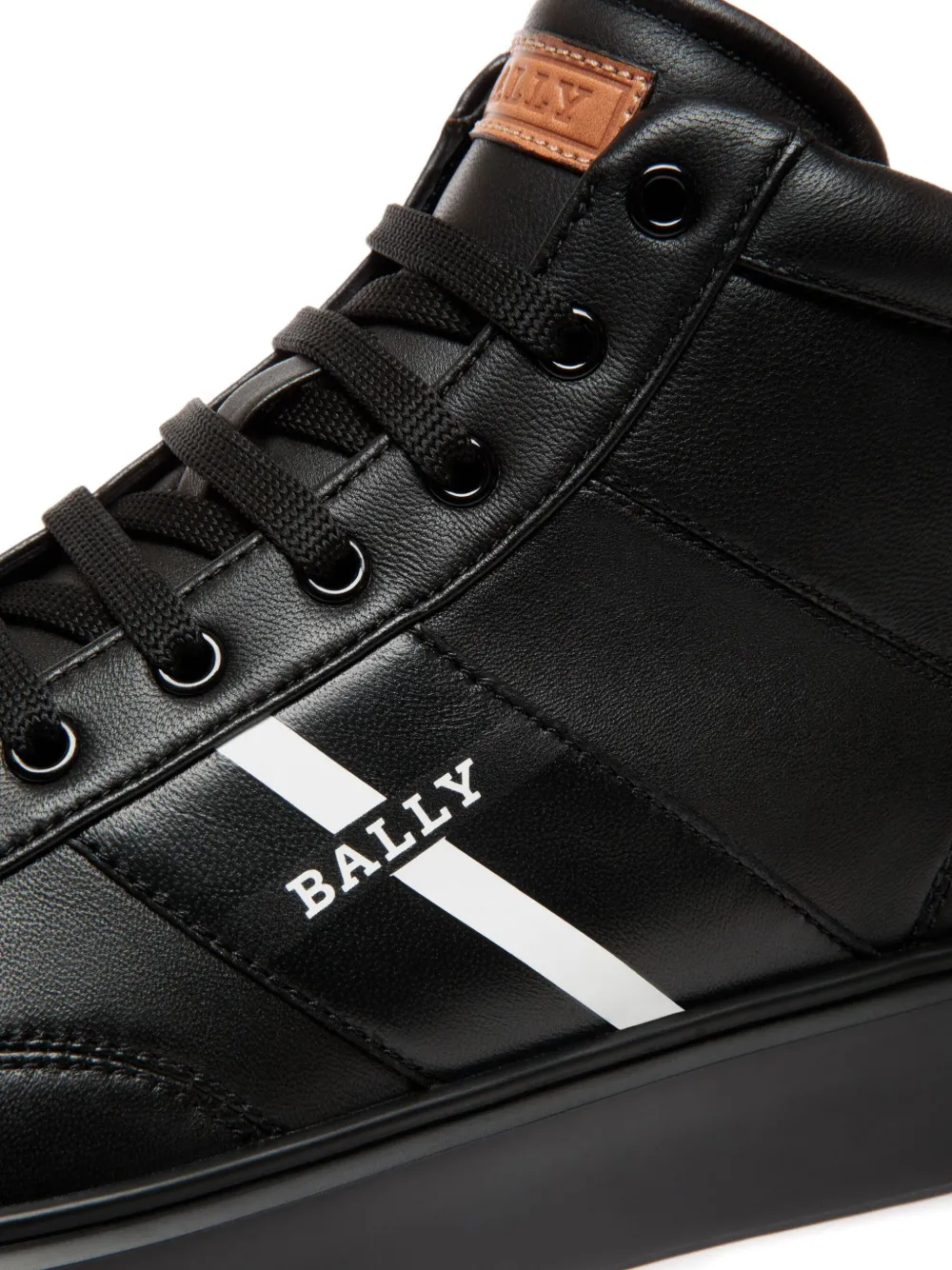Bally leather striped hi-tops sneakers Black
