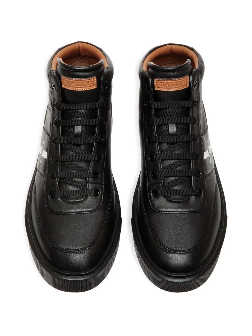 Bally leather striped hi-tops sneakers Black
