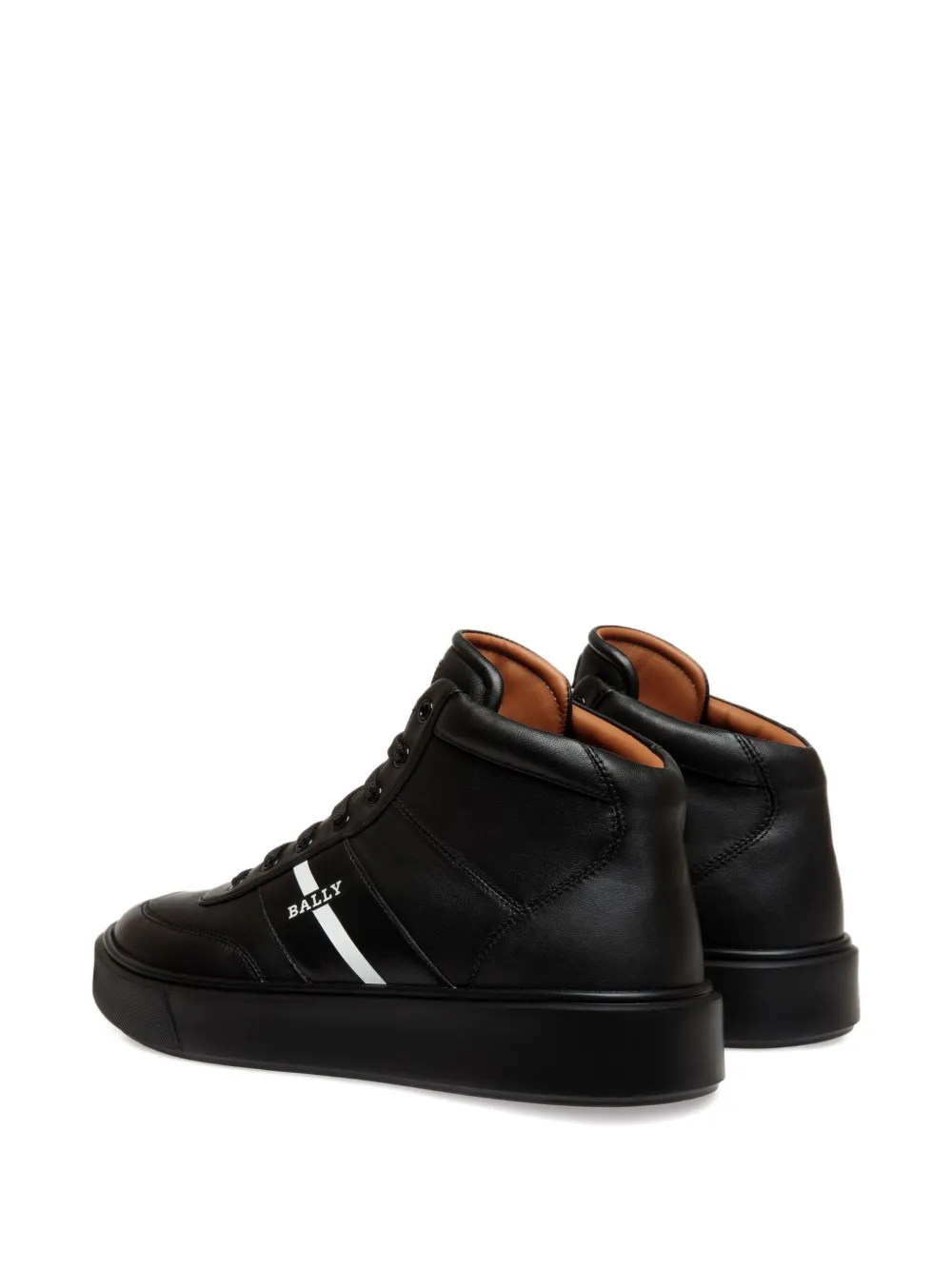Bally leather striped hi-tops sneakers Black