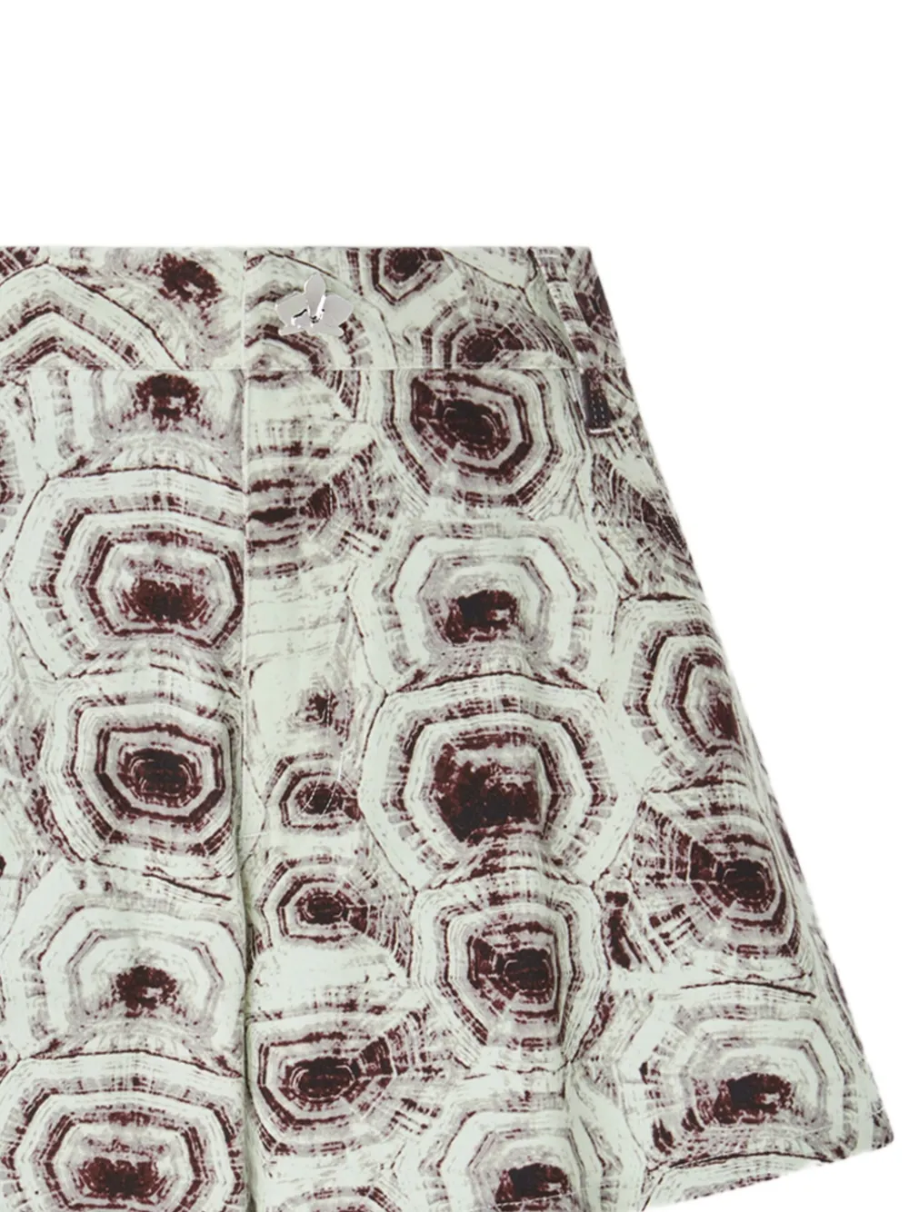 Genny A-lijn shorts met schildpadprint Groen