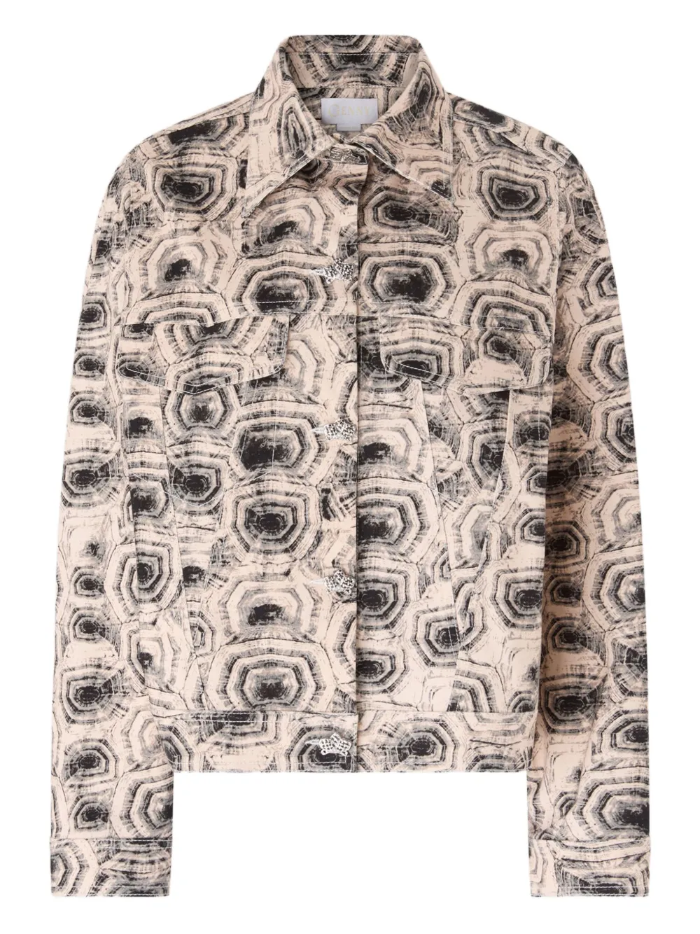 Genny geometric-print cotton jacket Bruin