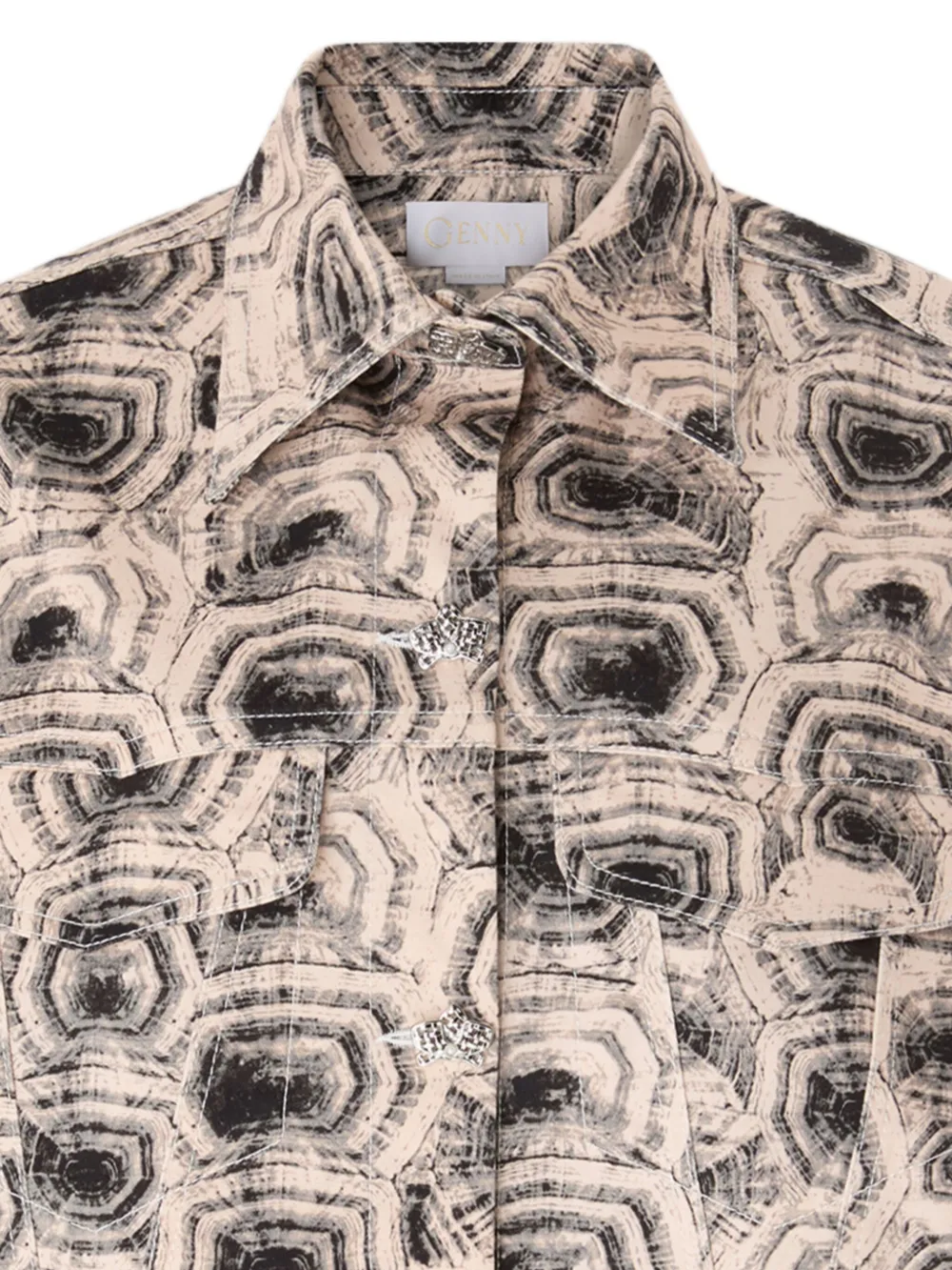 Genny geometric-print cotton jacket Bruin