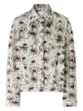 Genny geometric-print cotton jacket - Green