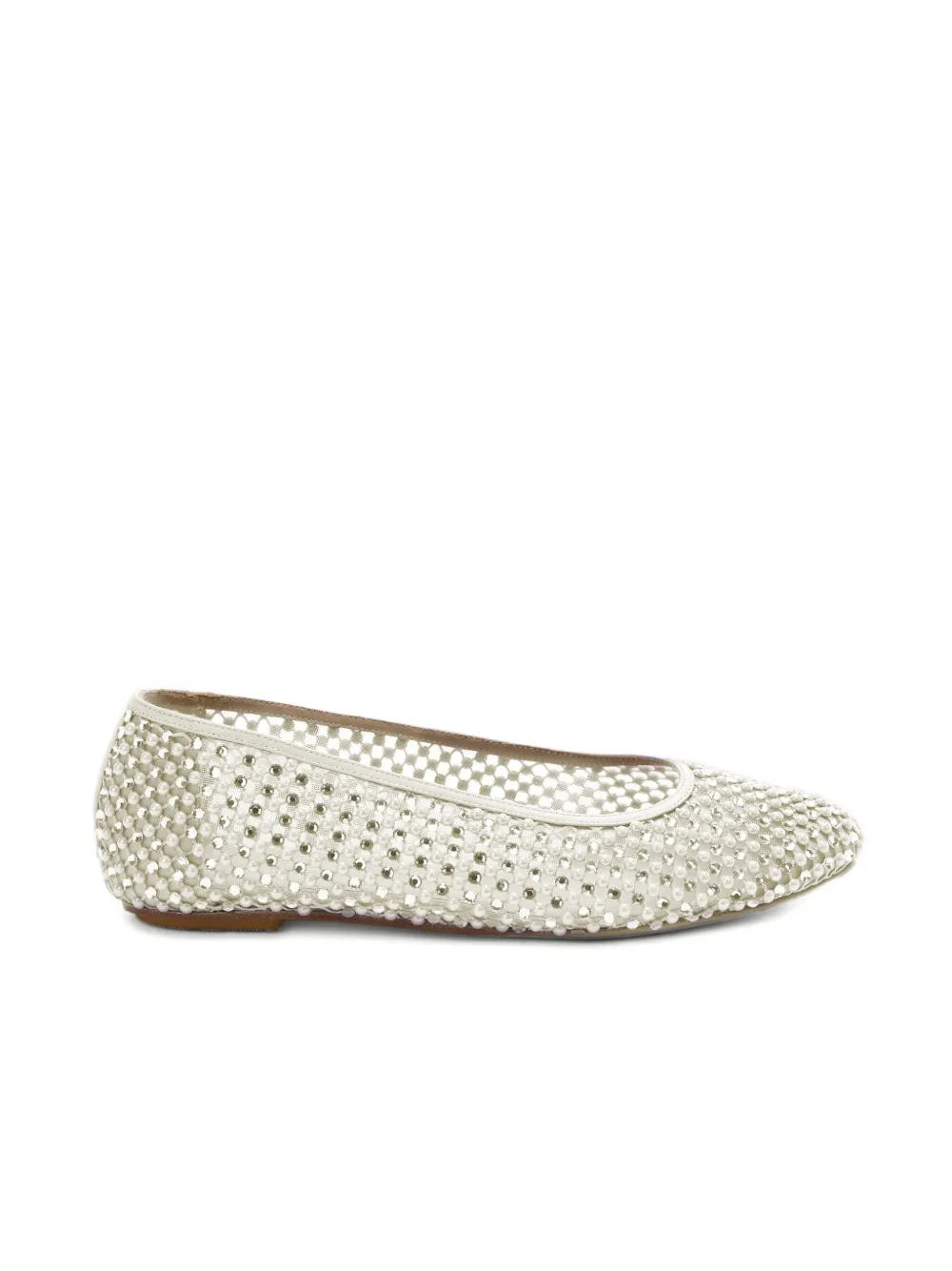Genny crystal-embellished ballet flats White