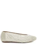 Genny crystal-embellished ballet flats - White