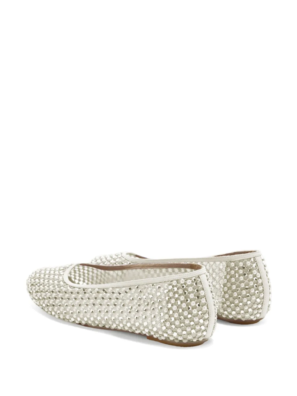 Genny crystal-embellished ballet flats White