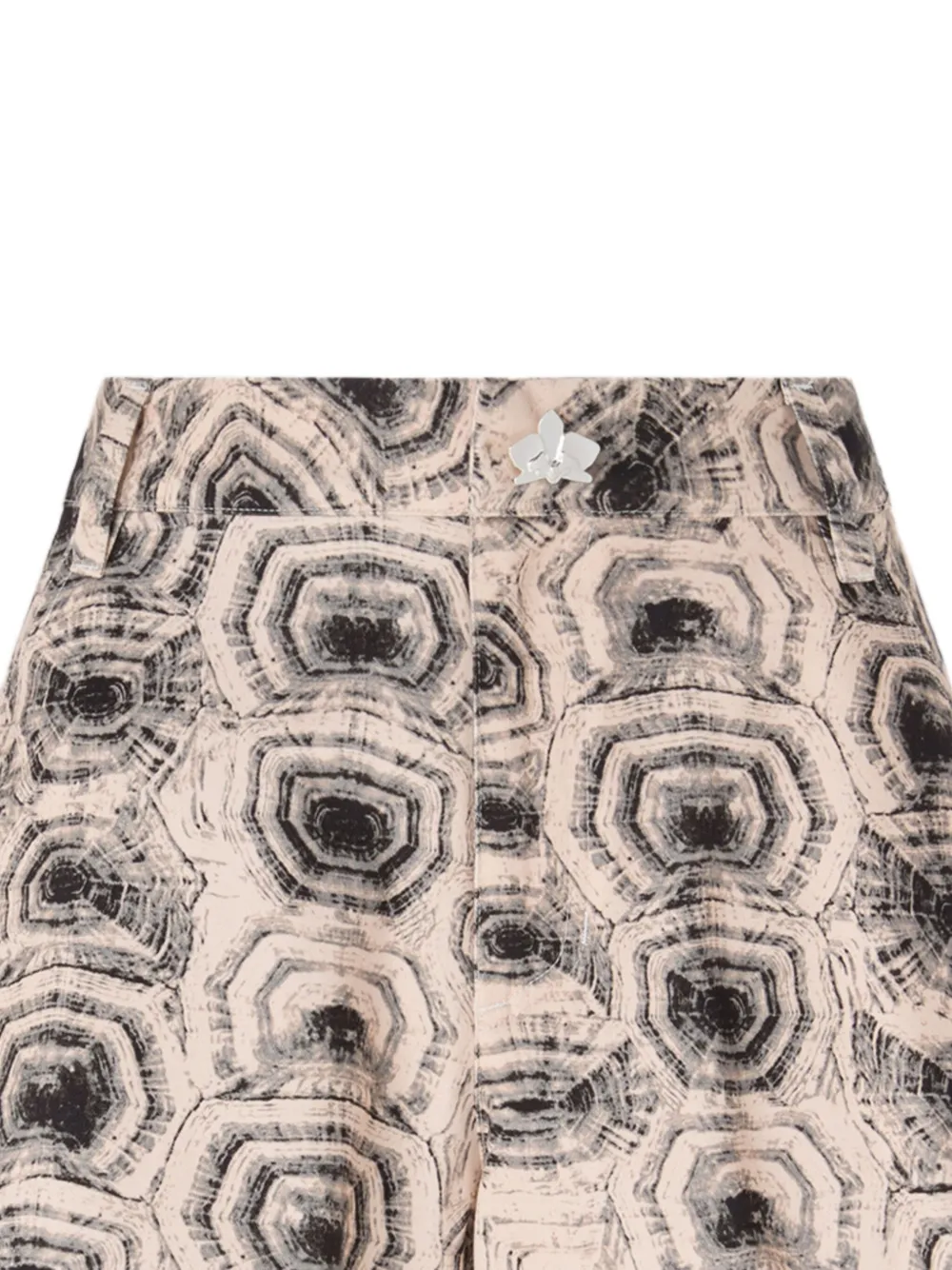 Genny Katoenen shorts met schildpad-print Bruin