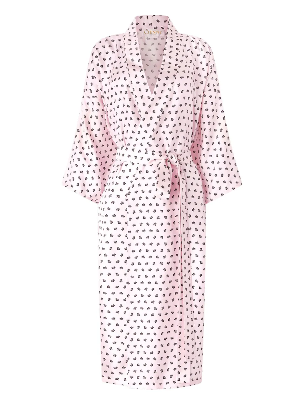 Genny floral-print belted dress Roze