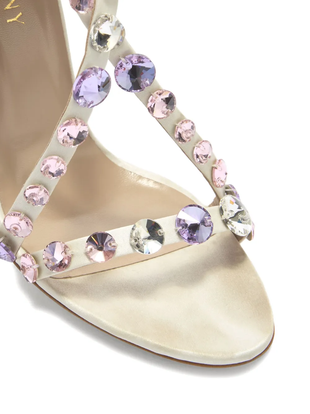 Genny 100mm leather heeled sandals Beige